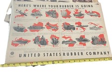 1942 Homefront Us Rubber Ad Here’s Where Your Rubber Is Going, Color 21/14 Orig picture