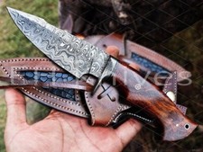 10” Damascus Steel Hunting Skinner Knife – Custom Fixed Blade – Gift for Men picture