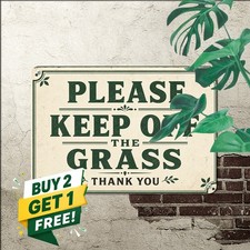 Please Keep Off The Grass Heavy Duty Yard Garden Boundary Metal Tin Sign 8x12 picture