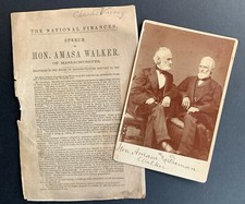 1863 AMASA WALKER PHOTOGRAPH CIVIL WAR TRACT ABOLITIONIST WOMAN SUFFRAGE BANKING picture