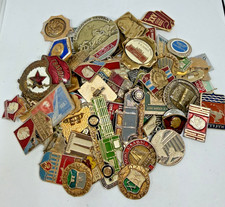 Vintage Soviet Pins, Lot of 65 pcs picture