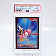 2010 Nintendo Super Mario Wii Blue Toad Riding Yoshi #F28 PSA 8 Foil Enterplay picture