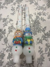 VTG Guild House 10 Tapered Snowman Christmas Candles Set of 2 Unused picture