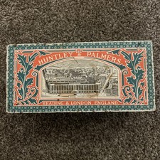 Vintage Huntley & Palmers 1970s English Biscuit Empty Rectangle Tin Olde English picture