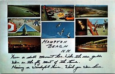 Hampton Beach New Hampshire Scenic Multi View Beaches Chrome Postcard picture