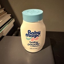 Vintage Baby Magic Powder by Mennen 2 Oz Travel Embossed Bottle Unopened picture