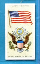 1936 JOHN PLAYER & SONS NATIONAL FLAGS AND ARMS TOBACCO CARD #46 USA picture