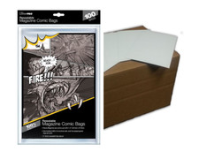 (100) Ultra Pro Resealable Magazine Bags Plus (100) Acid Free Backing Boards picture