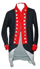 Revolutionary War Continental Regimental Coat Navy Blue With Red Facings picture