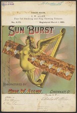Photo:Cincinnati Ohio 1881 Sun Burst Tobacco Trade-Mark C. W. Allen picture