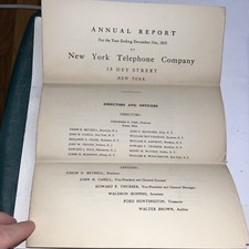 Antique 1910 Annual Report for the New York Telephone Company picture