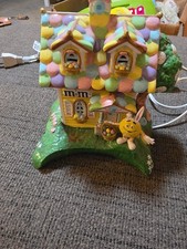 M&M Ceramic Easter Bunny Village House Working picture