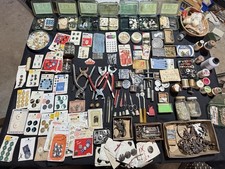 Huge Vintage Sewing Notions Lot – Buttons, Thread, Tools, Machine Parts & More picture