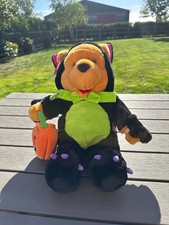 Vintage 2001 Disney Store Scaredy Cat Pooh 14” Halloween Plush With Tag picture