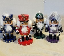 Nutcracker Village 2002 10th Anniversary Green Red Blue Purple Soldier Set Of 4 picture