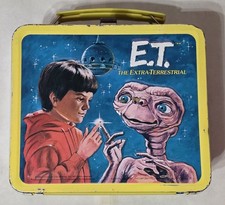 Vintage 1982 Aladdin E.T. Extra Terrestrial Metal Lunchbox Without Thermos picture