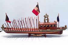 Antique Handmade Wood Ship Model of the Napoleon Imperial Barge Waterloo Battle picture
