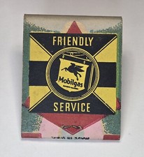MOBILGAS 1930/40s COBBLESKILL NEW YORK FLORIOS SERVICE FULL MATCHBOOK GAS & OIL picture
