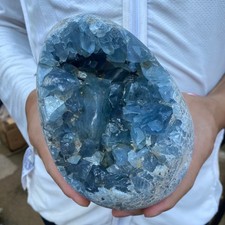 7.3lb Natural Blue Celestite Crystal Geode Quartz Cluster Mineral Specimen picture