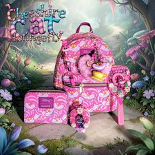 NWT Loungefly Disneys Cheshire cat  Mini Backpack, Wallet, Pen, Mirrors & Charm picture