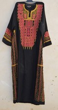 Rare vintage Palestinian handmade100% embroidered thobe Arabic Dress Tatreez picture