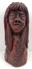 Vintage Hand Carved Wood Native Aboriginal Folk Art Sculpture Raw Edge Signed picture