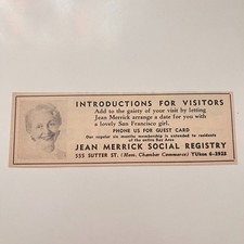 Jean Merrick Social Registry 555 Sutter St 1953 San Francisco Ad TAK1-M22 picture