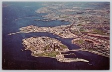 Newport Rhode Island RI Naval Base Aerial View Postcard c1960s picture