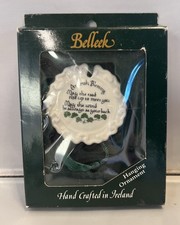Belleek Irish Blessing Hanging Ornament Fine Parian China, Box Damaged, Ireland picture