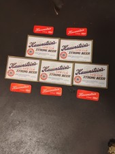 10 Vintage Hauenstein's 12oz New Ulm Strong Beer & Red Script Hauenstein Labels picture