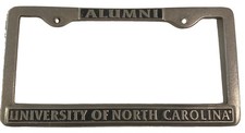 Vintage University Of North Carolina Alumni License Plate Frame Metal picture