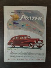 Vintage 1947 Pontiac Classic Red Car Full Page Original Ad picture