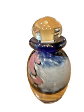 Vintage Heavy Murano  Art Glass Swirling Cloud Perfume Bottle with Clear Stopper picture