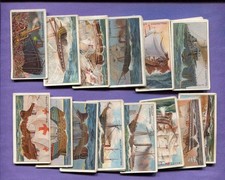 1911 W.D. & H.O. WILLS CELEBRATED SHIPS 50 DIFFERENT TOBACCO CARD SET picture