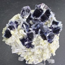 Natural Starry Night Purple Fluorite Crystal Cluster Pyrite Druzy Quartz UV picture