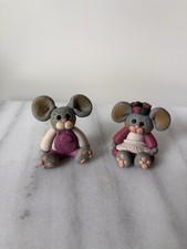Vintage 1994 Suzi Skoglund Little Blessings Mice Clay Figurines Lot Of 2 picture