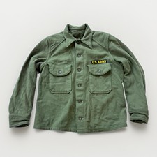 Vintage U.S. Army OG-108 Wool Field Shirt Military Olive Green USA Mens picture