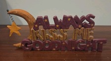 Vintage Blossom Bucket B Lloyd Always Kiss Me Goodnight Sign Shelf Sitter 2006 picture