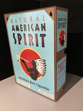 VTG AMERICAN SPIRIT Cigarettes Wooden Counter Display Tobacco Store Rack Indian picture