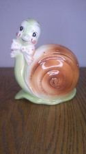 vintage snappy the snail ceramic hat pin holder made by Enesco co. Japan  Z140 picture