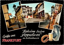 Frankfurt Germany Sachsenhausen Appelwoi Street Scene Continental Postcard C038 picture
