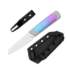 Kizer Hallow Fixed Knife S45VN Blade Aluminum & Titanium Handle + Sheath 1123A4 picture