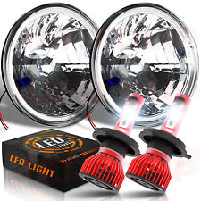 Pair 7inch Round Led Headlights Lamp for Chevy Bel Air 1955 1956 1957 picture