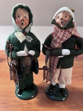 Rare Vintage Byers Choice Ltd Carolers 1989 Girl and Boy W/ Ice Skates picture