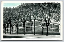 Groton South Dakota New High School SD c1920's Postcard picture