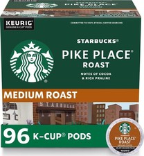 Starbucks Pike Place K-Cup Pods Medium Roast 96 ct Keurig Hot Iced Coffee(4pack) picture