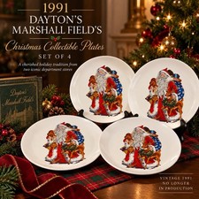 Vintage 1991 Dayton’s Marshall Field’s Santa Christmas Plates Set of 4 picture