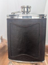 Vintage C.C. Filson Co. Trusty Flask 6oz Bridle Leather Stainless Steel picture