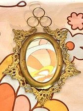 Vintage ornate Victorian Style Brass Framed Accent Mirror picture