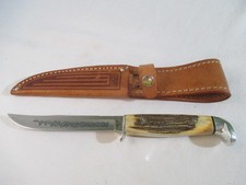 Case XX Vintage 1977 Blue Scroll Fixed Blade Stag 516-5 SSP with Sheath picture